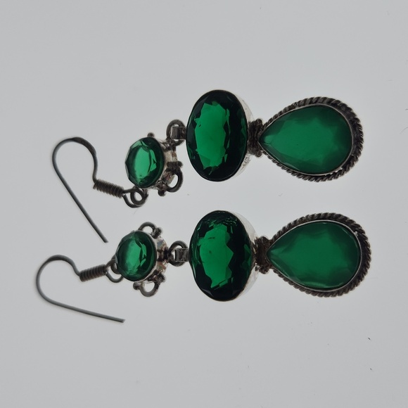 Nwot! Natural emerald and green tourmaline 925 silver - Picture 5 of 9